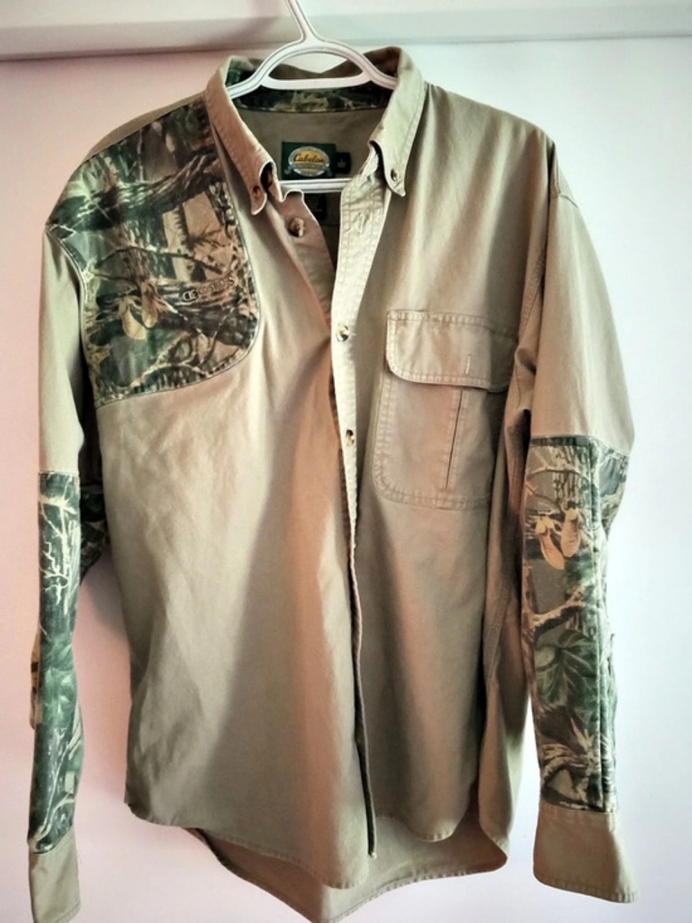 Y2K Cabela's Seclusion 3D Camo Patch Long Sleeve Shooting Shirt